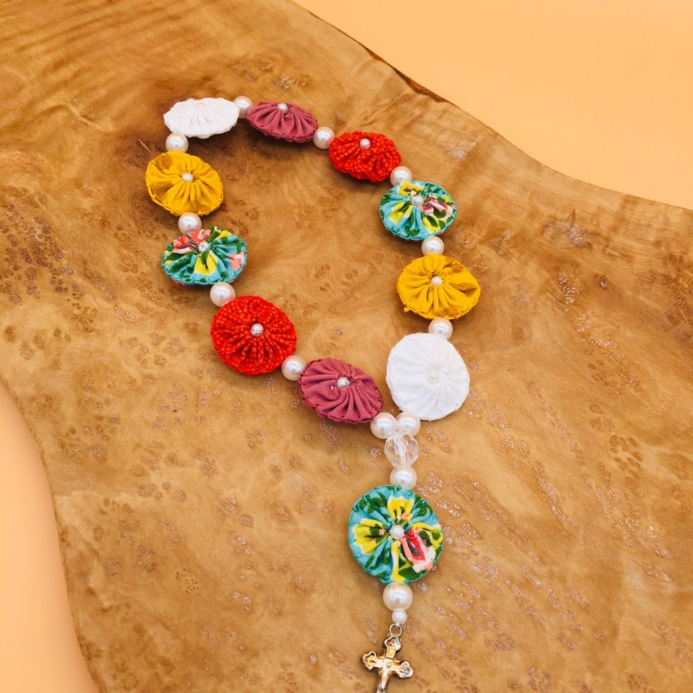 Handmade fabric Rosary